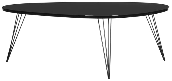 Safavieh Wynton Mid-Century Modern Lacquer Coffee Table - Sculptural Elegance For Stylish Living Spaces Black/Black FOX4215D