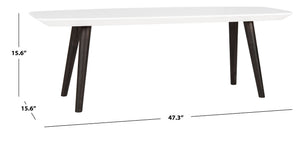 Safavieh Josiah Mid-Century Modern Rectangle Lacquer Coffee Table With Elegant Wood-Grain Legs For Living Space FOX4216A