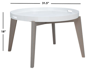 Safavieh Echo Versatile Mid-Century Lacquer End Table With Removable Tray For Modern Living Spaces And Decor White/Grey FOX4218A
