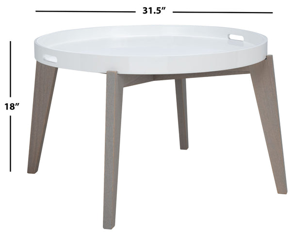 Safavieh Echo Versatile Mid-Century Lacquer End Table With Removable Tray For Modern Living Spaces And Decor White/Grey FOX4218A