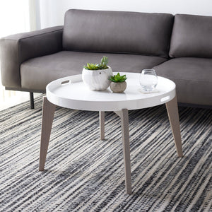Safavieh Echo Versatile Mid-Century Lacquer End Table With Removable Tray For Modern Living Spaces And Decor White/Grey FOX4218A