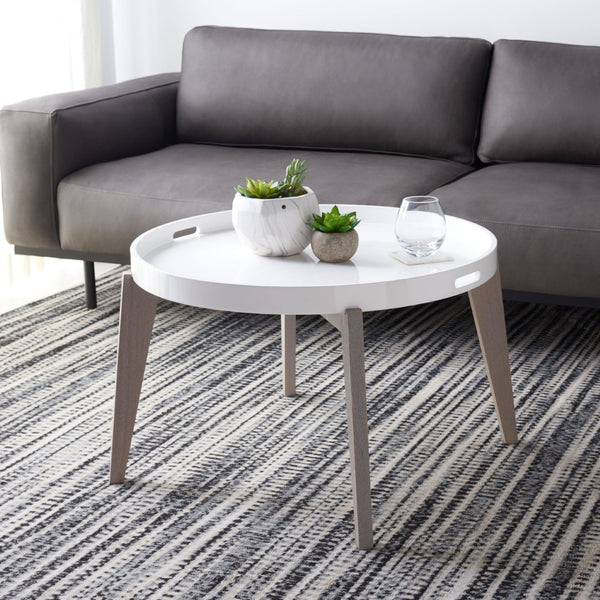 Safavieh Echo Versatile Mid-Century Lacquer End Table With Removable Tray For Modern Living Spaces And Decor White/Grey FOX4218A