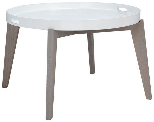 Safavieh Echo Versatile Mid-Century Lacquer End Table With Removable Tray For Modern Living Spaces And Decor White/Grey FOX4218A