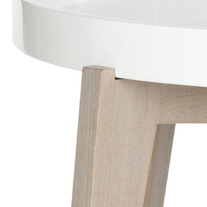 Safavieh Echo Versatile Mid-Century Lacquer End Table With Removable Tray For Modern Living Spaces And Decor White/Grey FOX4218A
