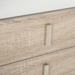 Safavieh Kefton Mid-Century Scandinavian Two-Drawer Lacquer Cabinet With Oak Accents For Stylish Storage Solutions FOX4219A