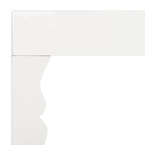 Safavieh Beth Elegant High-Gloss White Lacquer Stacking Console With Curlicue Legs For Timeless Style FOX4221A