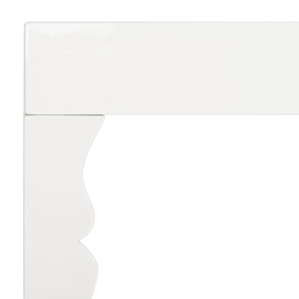 Safavieh Beth Elegant High-Gloss White Lacquer Stacking Console With Curlicue Legs For Timeless Style FOX4221A