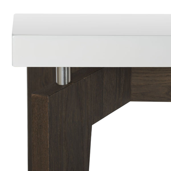Safavieh Josef Retro Console Table - Modern Floating Lacquer Top With Stylish Wood-Grain Legs For Any Space White/Dark Brown FOX4222A