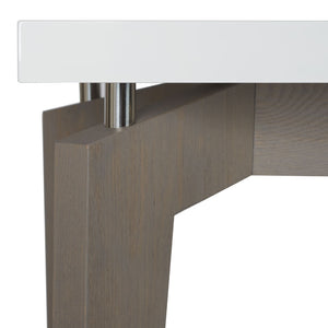 Safavieh Josef Retro Console Table - Modern Floating Lacquer Top With Stylish Wood-Grain Legs For Any Space White/Grey FOX4222B