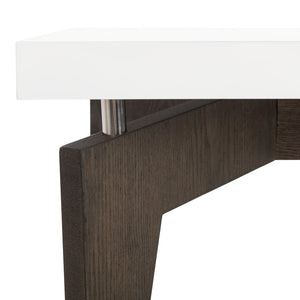 Safavieh Josef Retro Lacquer Coffee Table - Sleek Mid-Century Modern Design With Floating Top For Living Spaces White/Dark Brown FOX4223A