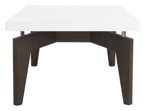 Safavieh Josef Retro Lacquer Coffee Table - Sleek Mid-Century Modern Design With Floating Top For Living Spaces White/Dark Brown FOX4223A