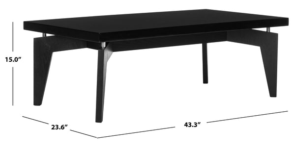 Safavieh Josef Retro Lacquer Coffee Table - Sleek Mid-Century Modern Design With Floating Top For Living Spaces Black/Black FOX4223C