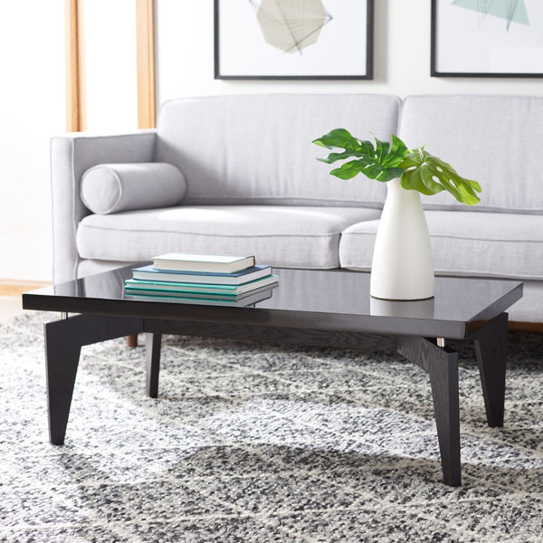 Safavieh Josef Retro Lacquer Coffee Table - Sleek Mid-Century Modern Design With Floating Top For Living Spaces Black/Black FOX4223C