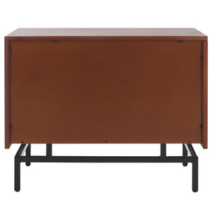 Safavieh Herschel Mid-Century Two-Drawer Cabinet - Stylish Scandinavian Design For Modern Living Spaces Dark Brown/Black FOX4225A