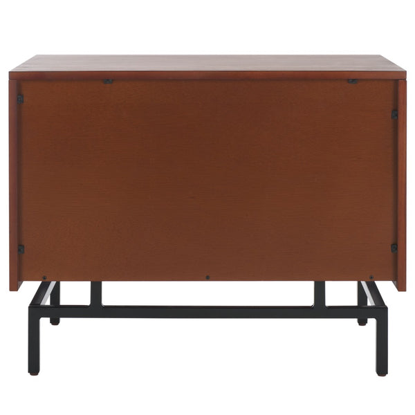 Safavieh Herschel Mid-Century Two-Drawer Cabinet - Stylish Scandinavian Design For Modern Living Spaces Dark Brown/Black FOX4225A