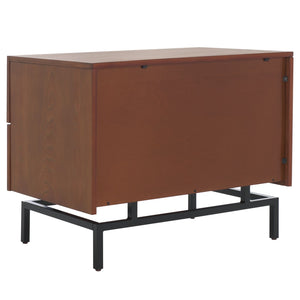 Safavieh Herschel Mid-Century Two-Drawer Cabinet - Stylish Scandinavian Design For Modern Living Spaces Dark Brown/Black FOX4225A