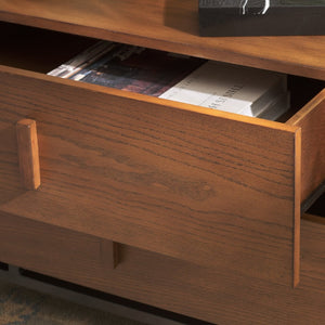 Safavieh Herschel Mid-Century Two-Drawer Cabinet - Stylish Scandinavian Design For Modern Living Spaces Dark Brown/Black FOX4225A