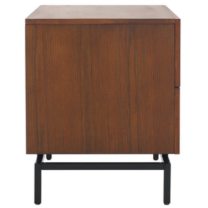 Safavieh Herschel Mid-Century Two-Drawer Cabinet - Stylish Scandinavian Design For Modern Living Spaces Dark Brown/Black FOX4225A
