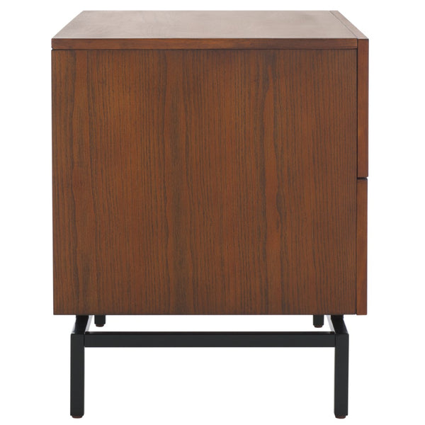 Safavieh Herschel Mid-Century Two-Drawer Cabinet - Stylish Scandinavian Design For Modern Living Spaces Dark Brown/Black FOX4225A