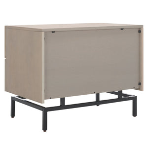 Safavieh Herschel Mid-Century Two-Drawer Cabinet - Stylish Scandinavian Design For Modern Living Spaces Grey/Black FOX4225B
