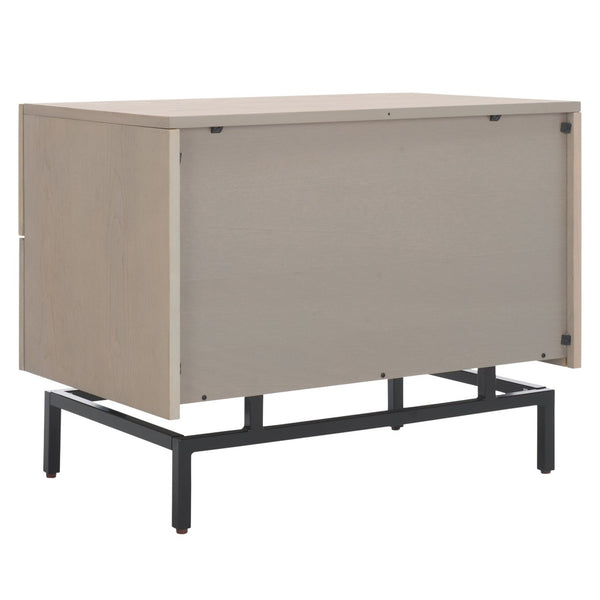 Safavieh Herschel Mid-Century Two-Drawer Cabinet - Stylish Scandinavian Design For Modern Living Spaces Grey/Black FOX4225B