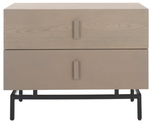 Safavieh Herschel Mid-Century Two-Drawer Cabinet - Stylish Scandinavian Design For Modern Living Spaces Grey/Black FOX4225B