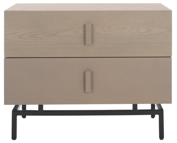Safavieh Herschel Mid-Century Two-Drawer Cabinet - Stylish Scandinavian Design For Modern Living Spaces Grey/Black FOX4225B