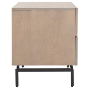 Safavieh Herschel Mid-Century Two-Drawer Cabinet - Stylish Scandinavian Design For Modern Living Spaces Grey/Black FOX4225B
