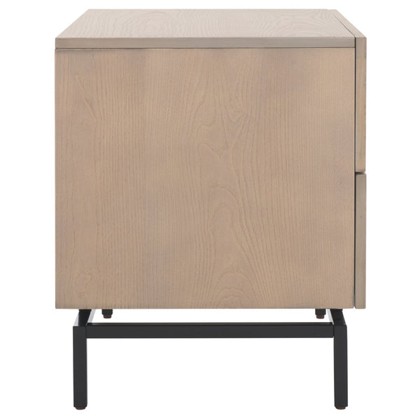 Safavieh Herschel Mid-Century Two-Drawer Cabinet - Stylish Scandinavian Design For Modern Living Spaces Grey/Black FOX4225B
