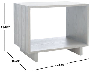 Safavieh Raylan Mid-Century Scandinavian Accent Table - Grey-Washed Wood Stand For Living Room & Bedroom FOX4226B