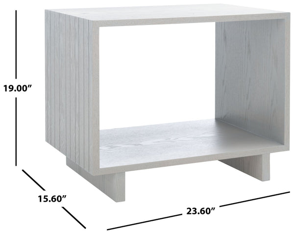 Safavieh Raylan Mid-Century Scandinavian Accent Table - Grey-Washed Wood Stand For Living Room & Bedroom FOX4226B