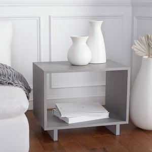 Safavieh Raylan Mid-Century Scandinavian Accent Table - Grey-Washed Wood Stand For Living Room & Bedroom FOX4226B
