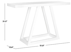 Safavieh Sutton Modern Scandinavian A-Frame Console Table In White Lacquer – Stylish & Functional Design FOX4229A