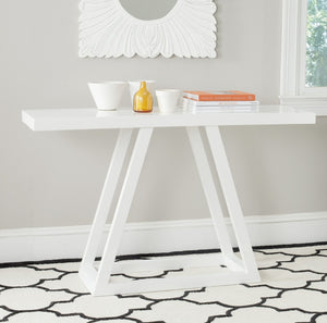Safavieh Sutton Modern Scandinavian A-Frame Console Table In White Lacquer – Stylish & Functional Design FOX4229A