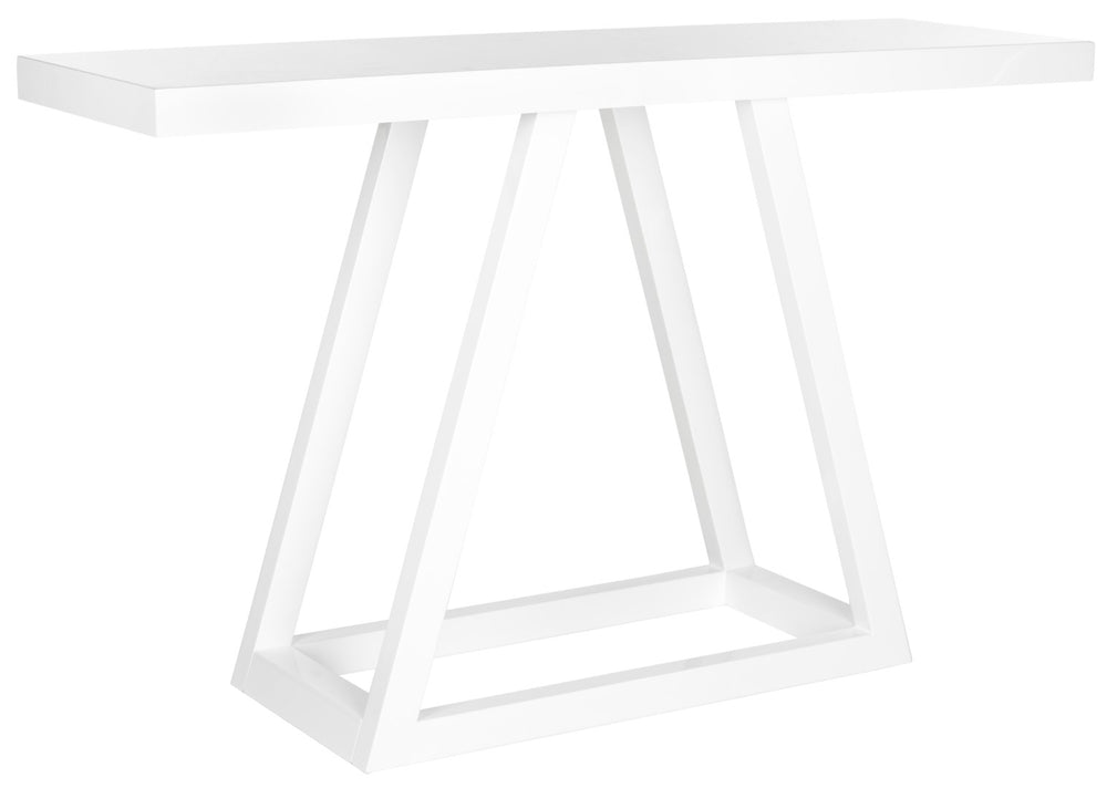 Safavieh Sutton Modern Scandinavian A-Frame Console Table In White Lacquer – Stylish & Functional Design FOX4229A