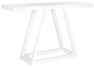 Safavieh Sutton Modern Scandinavian A-Frame Console Table In White Lacquer – Stylish & Functional Design FOX4229A