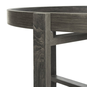 Safavieh Cursten Elegant Mid-Century Round Coffee Table With X-Style Base - Dark Grey Finish For Modern Spaces FOX4231A
