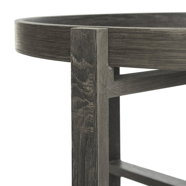 Safavieh Cursten Elegant Mid-Century Round Coffee Table With X-Style Base - Dark Grey Finish For Modern Spaces FOX4231A