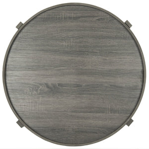 Safavieh Cursten Elegant Mid-Century Round Coffee Table With X-Style Base - Dark Grey Finish For Modern Spaces FOX4231A