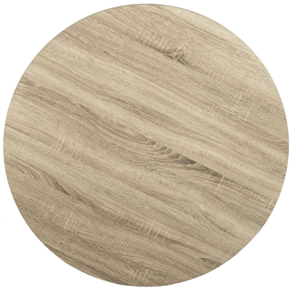 Safavieh Mansel Mid-Century Round Coffee Table - Rustic Light Oak Top & Black Metal Base For Modern Spaces FOX4233A