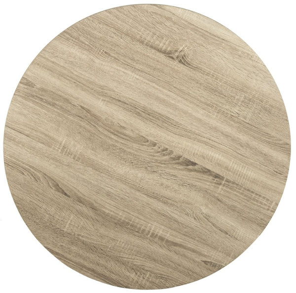 Safavieh Mansel Mid-Century Round Coffee Table - Rustic Light Oak Top & Black Metal Base For Modern Spaces FOX4233A