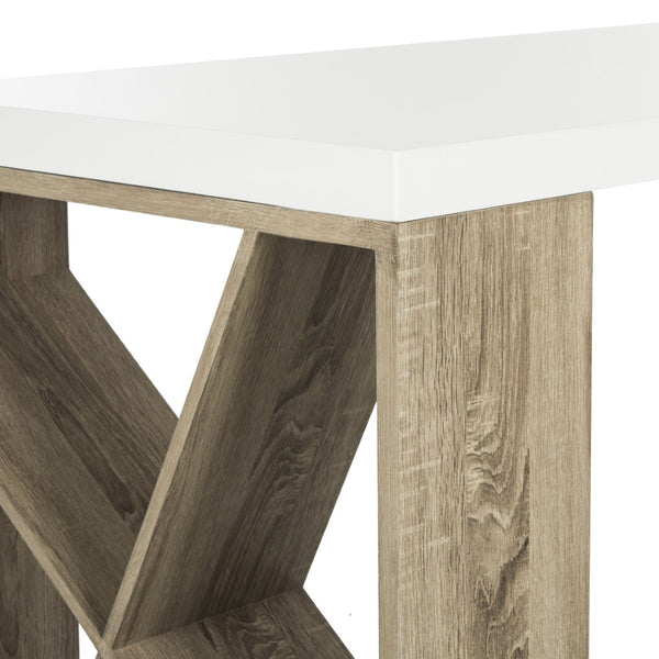 Safavieh Carlene Modern Scandinavian Desk With Lacquer Finish & Integrated Storage - Stylish Workspace Solution FOX4235A