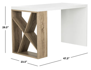 Safavieh Carlene Modern Scandinavian Desk With Lacquer Finish & Integrated Storage - Stylish Workspace Solution FOX4235A