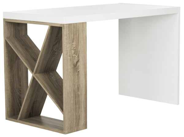 Safavieh Carlene Modern Scandinavian Desk With Lacquer Finish & Integrated Storage - Stylish Workspace Solution FOX4235A
