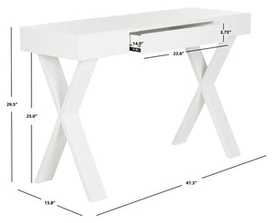 Safavieh Alessia Mid-Century Lacquer Vanity Desk With Drawer - Stylish, Compact Design For Modern Spaces FOX4238A