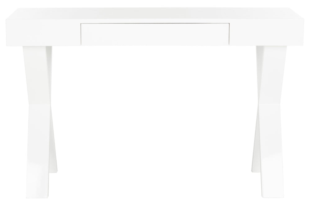 Safavieh Alessia Mid-Century Lacquer Vanity Desk With Drawer - Stylish, Compact Design For Modern Spaces FOX4238A