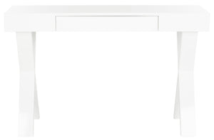 Safavieh Alessia Mid-Century Lacquer Vanity Desk With Drawer - Stylish, Compact Design For Modern Spaces FOX4238A