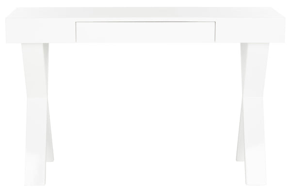 Safavieh Alessia Mid-Century Lacquer Vanity Desk With Drawer - Stylish, Compact Design For Modern Spaces FOX4238A