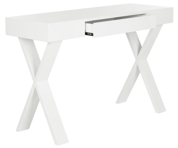 Safavieh Alessia Mid-Century Lacquer Vanity Desk With Drawer - Stylish, Compact Design For Modern Spaces FOX4238A