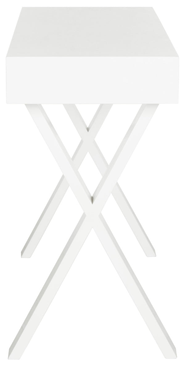 Safavieh Alessia Mid-Century Lacquer Vanity Desk With Drawer - Stylish, Compact Design For Modern Spaces FOX4238A